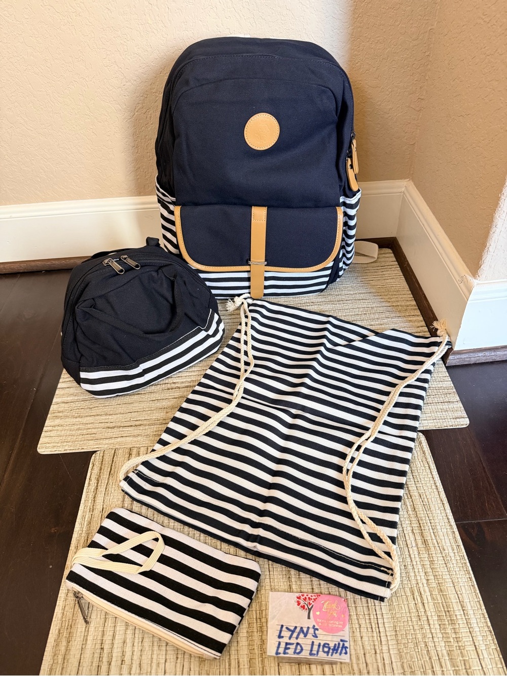 Striped Backpack Set